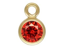Gold Filled Cubic Zirconia Bezel Drop Connector Ruby 3mm