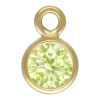 Gold Filled Cubic Zirconia Bezel Drop Connector Lime 3mm