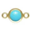 Gold Filled Cubic Zirconia Bezel Connector Imitation Turquoise 4mm