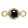 Gold Filled Cubic Zirconia Bezel Connector Black 3mm