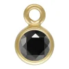 Gold Filled Cubic Zirconia Bezel Drop Connector Black 3mm