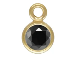 Gold Filled Cubic Zirconia Bezel Drop Connector Black 3mm