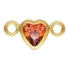 Gold Filled Cubic Zirconia Heart Bezel Connector Ruby, 3mm