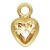 Gold Filled Cubic Zirconia Heart Bezel Drop Connector Champagne, 3mm