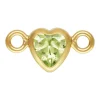 Gold Filled Cubic Zirconia Heart Bezel Connector Lime, 3mm