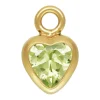 Gold Filled Cubic Zirconia Heart Bezel Drop Connector Lime, 3mm