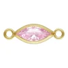 Gold Filled Cubic Zirconia Marquise Bezel Connector Pink, 3mm X 6.0mm