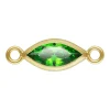 Gold Filled Cubic Zirconia Marquise Bezel Connector Green, 3mm X 6.0mm