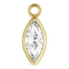 Gold Filled Cubic Zirconia Marquise Bezel Drop Connector White, 3mm X 6.0mm