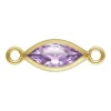 Gold Filled Cubic Zirconia Marquise Bezel Connector Light Amethyst, 3mm X 6.0mm