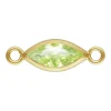 Gold Filled Cubic Zirconia Marquise Bezel Connector Lime, 3mm X 6.0mm