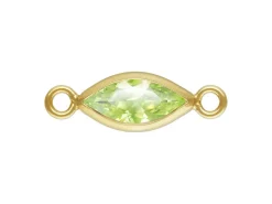 Gold Filled Cubic Zirconia Marquise Bezel Connector Lime, 3mm X 6.0mm