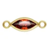 Gold Filled Cubic Zirconia Marquise Bezel Connector Garnet, 3mm X 6.0mm