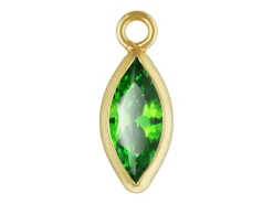Gold Filled Cubic Zirconia Marquise Bezel Drop Connector Green, 3mm X 6.0mm