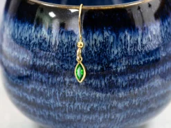 Gold Filled Cubic Zirconia Marquise Bezel Drop Connector Green, 3mm X 6.0mm