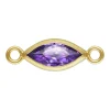 Gold Filled Cubic Zirconia Marquise Bezel Connector Amethyst, 3mm X 6.0mm