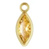 Gold Filled Cubic Zirconia Marquise Bezel Drop Connector Champagne, 3mm X 6.0mm