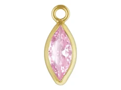 Gold Filled Cubic Zirconia Marquise Bezel Drop Connector Pink, 3mm X 6.0mm
