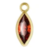 Gold Filled Cubic Zirconia Marquise Bezel Drop Connector Garnet, 3mm X 6.0mm