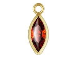 Gold Filled Cubic Zirconia Marquise Bezel Drop Connector Garnet, 3mm X 6.0mm
