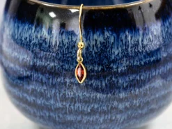 Gold Filled Cubic Zirconia Marquise Bezel Drop Connector Garnet, 3mm X 6.0mm