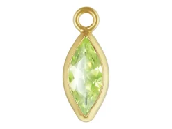 Gold Filled Cubic Zirconia Marquise Bezel Drop Connector Lime, 3mm X 6.0mm