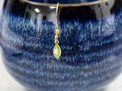 Gold Filled Cubic Zirconia Marquise Bezel Drop Connector Lime, 3mm X 6.0mm