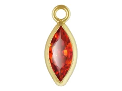 Gold Filled Cubic Zirconia Marquise Bezel Drop Connector Ruby, 3mm X 6.0mm