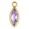 Gold Filled Cubic Zirconia Marquise Bezel Drop Connector Light Amethyst, 3mm X 6.0mm