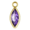 Gold Filled Cubic Zirconia Marquise Bezel Drop Connector Amethyst, 3mm X 6.0mm
