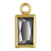 Gold Filled Cubic Zirconia Rectangle Bezel Drop Connector Black, 3mm X 5mm