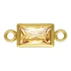 Gold Filled Cubic Zirconia Rectangle Bezel Connector Champagne, 3mm X 5mm