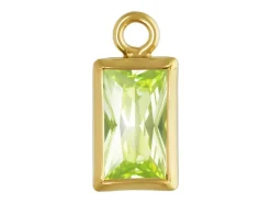 Gold Filled Cubic Zirconia Rectangle Bezel Drop Connector Lime, 3mm X 5mm