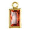 Gold Filled Cubic Zirconia Rectangle Bezel Drop Connector Ruby, 3mm X 5mm