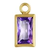 Gold Filled Cubic Zirconia Rectangle Bezel Drop Connector Amethyst, 3mm X 5mm