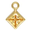 Gold Filled Cubic Zirconia Square Bezel Drop Connector Champagne, 3mm