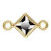 Gold Filled Cubic Zirconia Square Bezel Connector Black, 3mm