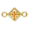 Gold Filled Cubic Zirconia Square Bezel Connector Champagne, 3mm