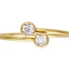 Gold Filled Double 3mm White Cubic Zirconia Design Adjustable Ring