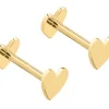 Gold Filled Heart Labret Stud Earrings