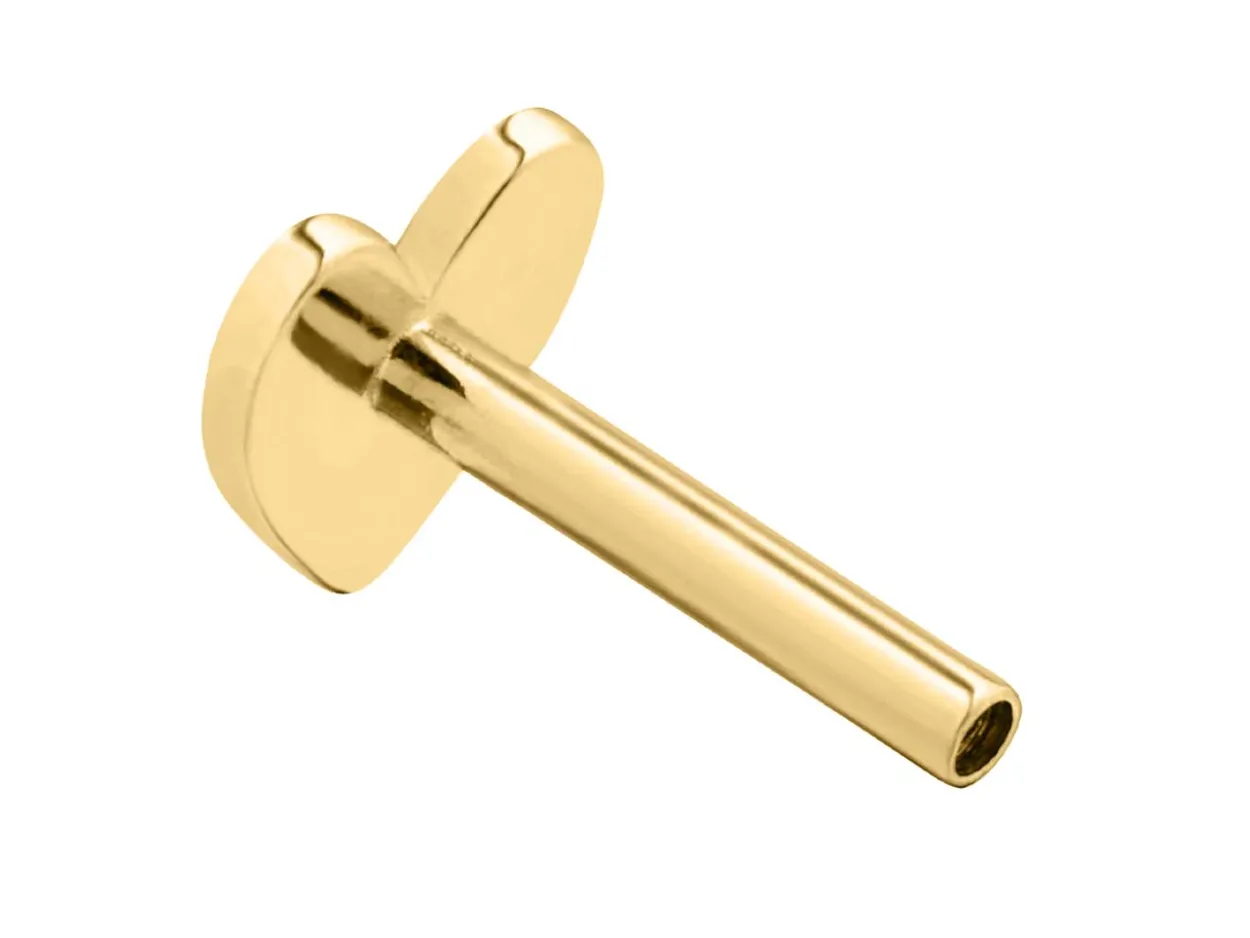 Gold Filled Heart Labret Tube 4mm