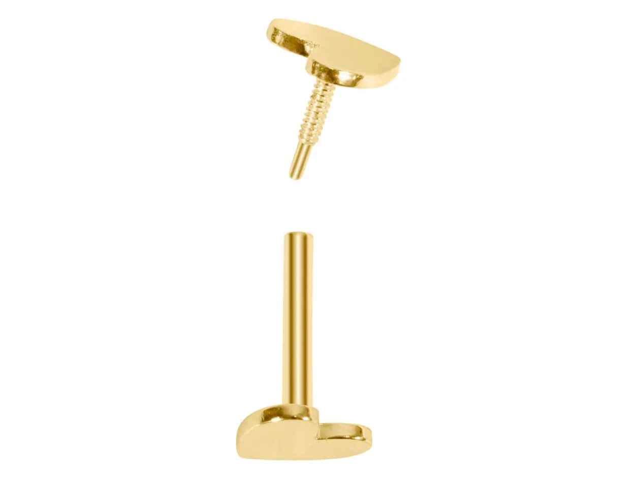Gold Filled Heart Labret Tube 4mm