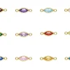 Gold Filled Marquise Birthstone Cubic Zirconia Bezel Connectors Set