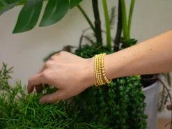 Gold Filled 6mm Beaded Stretch Bracelet 6.5