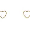 Gold Filled 10mm Sparkle Heart Stud Earrings