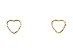 Gold Filled 10mm Sparkle Heart Stud Earrings