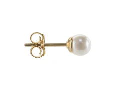 Gold Filled 4mm White Crystal Pearl Design Stud Earrings