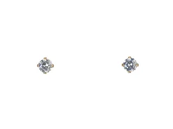 Gold Filled 4mm White Cubic Zirconia Stud Earrings