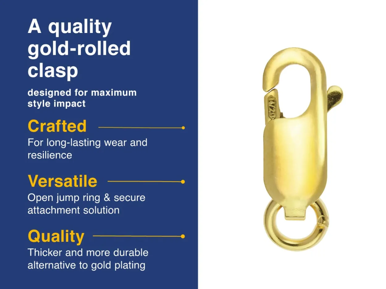 Gold Filled Oval Lobster Clasp Open Jump Ring 8mm