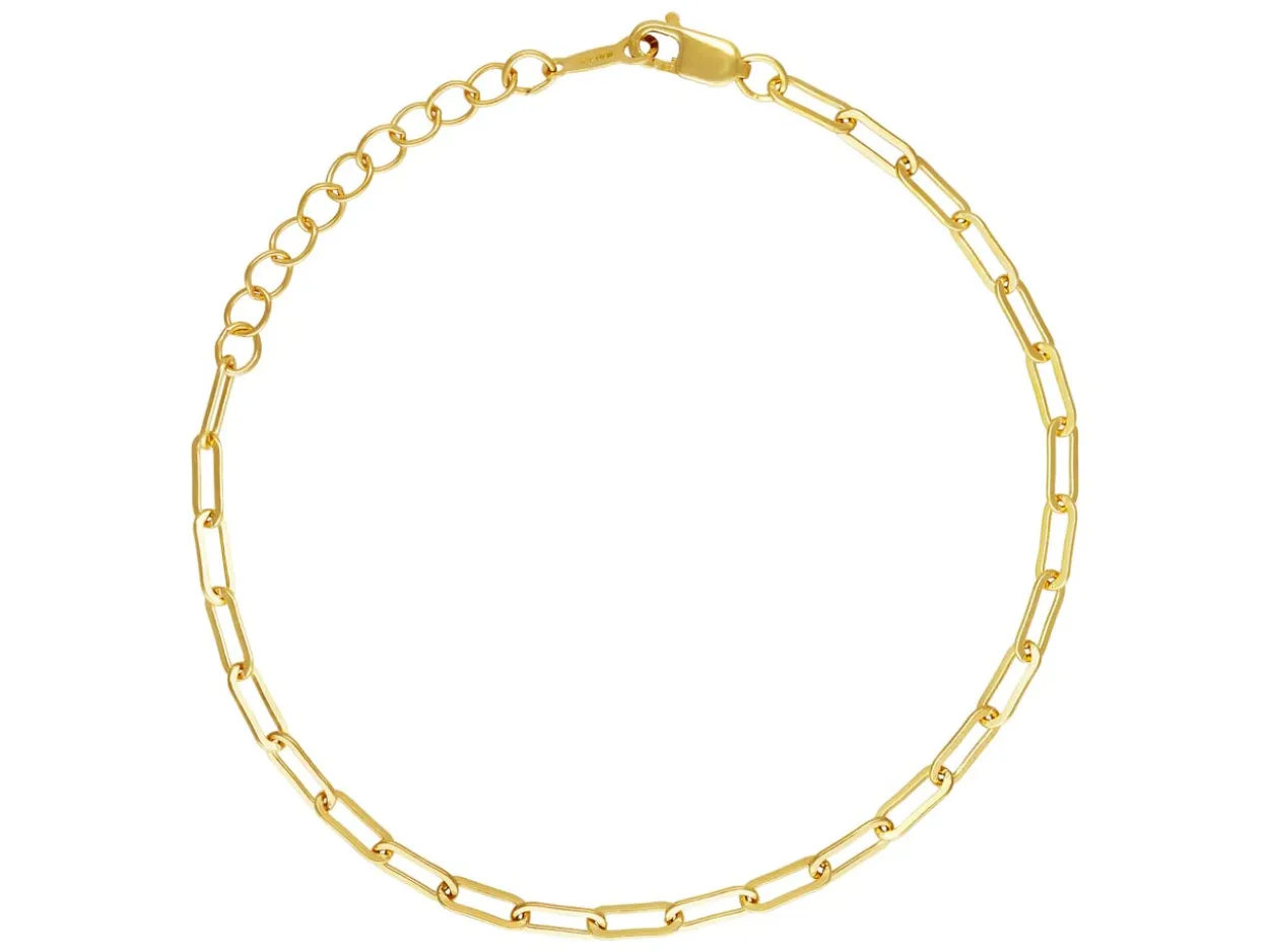 Gold Filled Paperclip Chain Bracelet With Extender 6.5"/16.5cm Unhallmarked